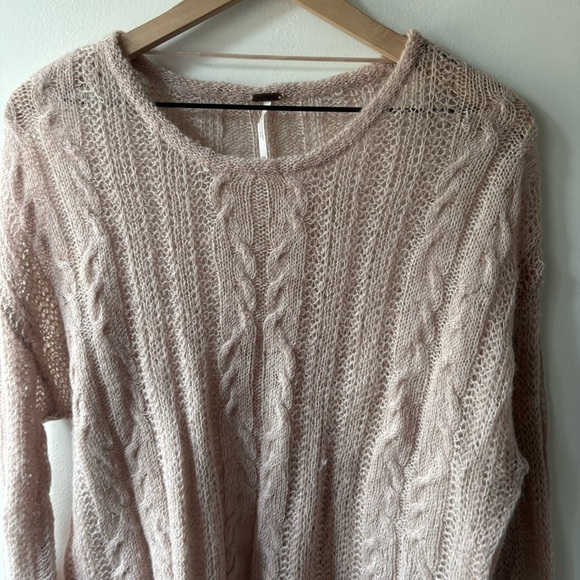 Free People Angel Soft Pullover Seeater  Pink‎ and Tan Jumper Sz XS - Picture 5 of 7